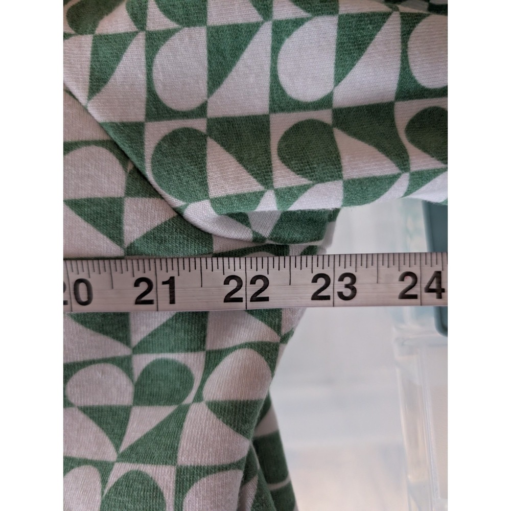 Cali 1850 Los Angeles Green White Geometric Heart‎ Hoodie Small Oversized Cozy - Picture 8 of 9